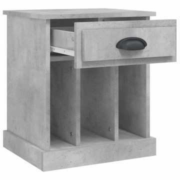Noptiere, 2 buc., gri beton, 43x36x50 cm - Img 8