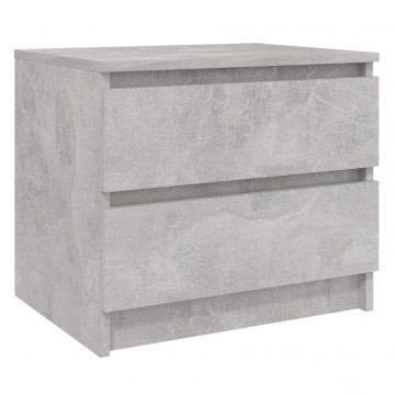 Noptiere, 2 buc., gri beton, 50x39x43,5 cm, PAL - Img 4