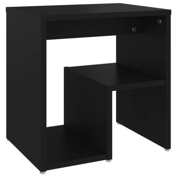 Noptiere, 2 buc., negru, 40x30x40 cm, PAL - Img 3