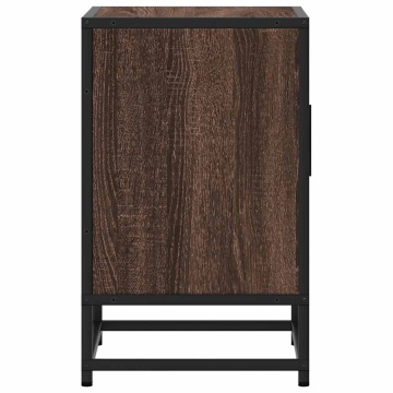 Noptiere 2 buc Stejar maro 40x31x50 cm Lemn prelucrat și metal - Img 6