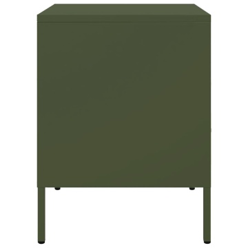 Noptiere 2 buc. verde măslină 36x39x50,5cm oțel laminat la rece - Img 6