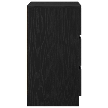 Noptiere cu 3 sertare 2 buc Negru 39x35x65 cm - Img 7