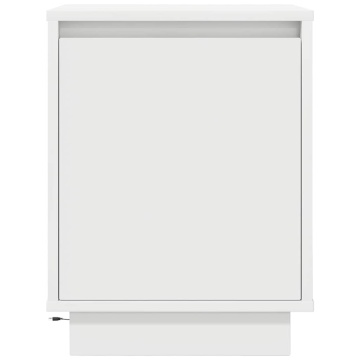 Noptiere cu lumini LED 2 buc Alb 38x34x50 cm - Img 7