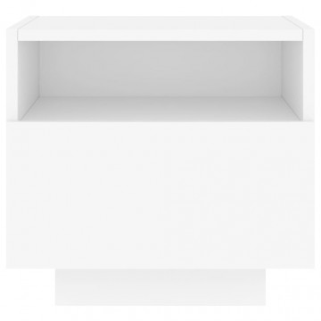 Noptiere cu lumini LED, 2 buc., alb, 40x39x37 cm - Img 7