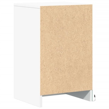Noptiere cu lumini LED, 2 buc., alb, lemn prelucrat - Img 7