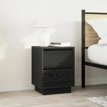 Noptiere cu lumini LED 2 buc Negru 38x34x50 cm - Img 4