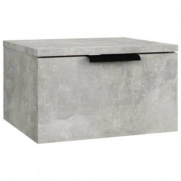 Noptiere de perete, 2 buc., gri beton, 34x30x20 cm - Img 3