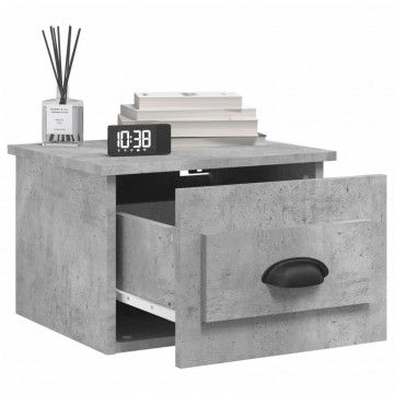 Noptiere de perete, 2 buc., gri beton, 41,5x36x28 cm - Img 4