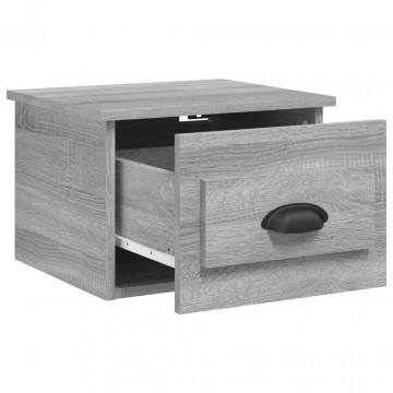 Noptiere de perete, 2 buc., gri sonoma, 41,5x36x28 cm - Img 5