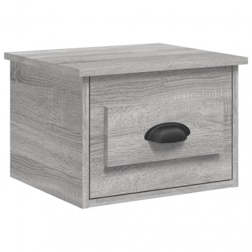 Noptiere de perete, 2 buc., gri sonoma, 41,5x36x28 cm - Img 8