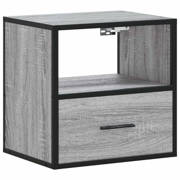Noptiere de perete, 2 buc., sonoma gri, 40x31x39,5 cm - Img 5