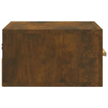 Noptiere de perete, 2 buc., stejar afumat, 35x35x20 cm - Img 7