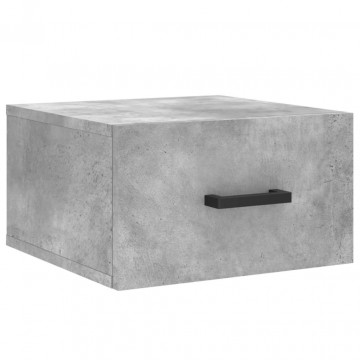 Noptiere montate pe perete 2 buc. gri beton 35x35x20 cm - Img 8
