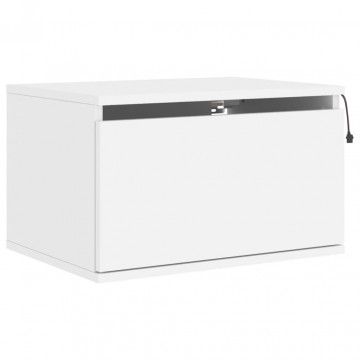 Noptiere montate pe perete cu lumini LED, 2 buc., alb - Img 5