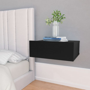 Noptiere suspendate, 2 buc., negru, 40 x 30 x 15 cm, PAL - Img 1