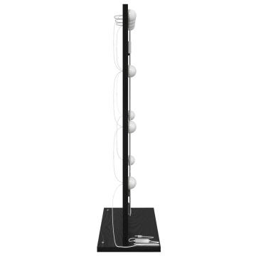 Oglindă cu LED-uri Negru Stejar 70x50x18 cm - Img 3