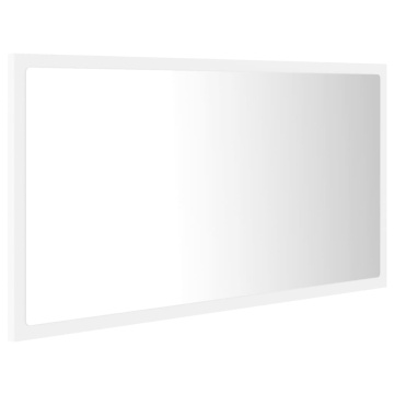 Oglindă de baie cu LED, alb, 80x8,5x37 cm, acril - Img 5