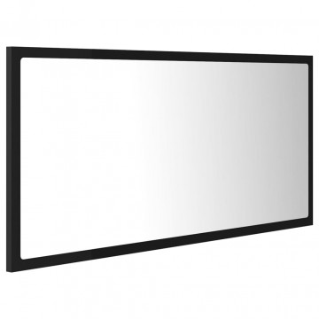 Oglindă de baie cu LED, negru, 90x8,5x37 cm, PAL - Img 6