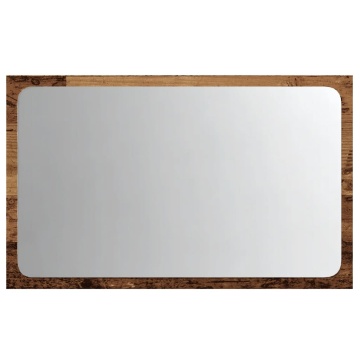 Oglindă de baie cu lumină LED, lemn vechi, 60x8,5x38 cm - Img 5