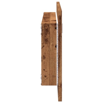 Oglindă de baie LED lemn vechi, 100x8,5x37 cm lemn prelucrat - Img 5