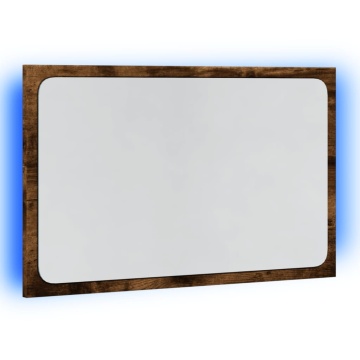 Oglindă de baie LED, stejar sonoma, 60x8,5x38 cm lemn prelucrat - Img 8
