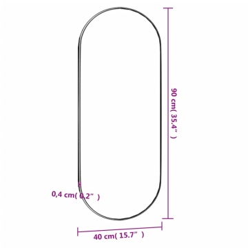 Oglindă de perete, 40x90 cm, oval, sticlă - Img 5