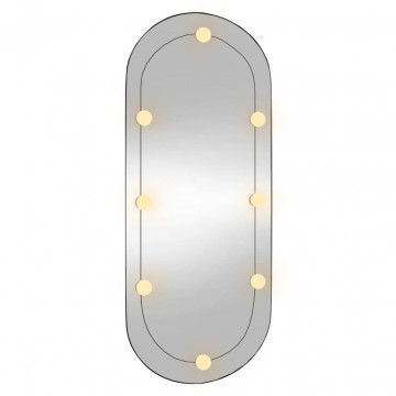 Oglindă de perete cu lumini LED 45x100 cm oval sticlă - Img 3