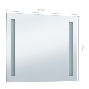 Oglindă de perete de baie cu LED, 80 x 60 cm - Img 10