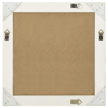 Oglindă de perete în stil baroc, alb, 60 x 60 cm - Img 3