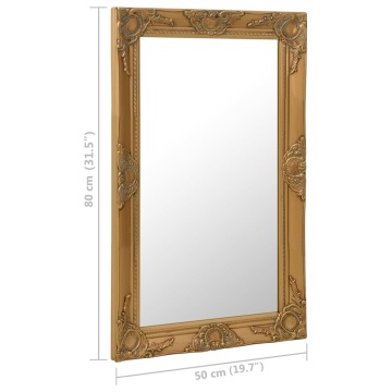 Oglindă de perete în stil baroc, auriu, 50 x 80 cm - Img 5