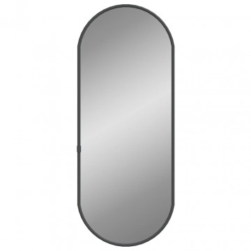 Oglindă de perete, negru, 50x20 cm, ovală - Img 3