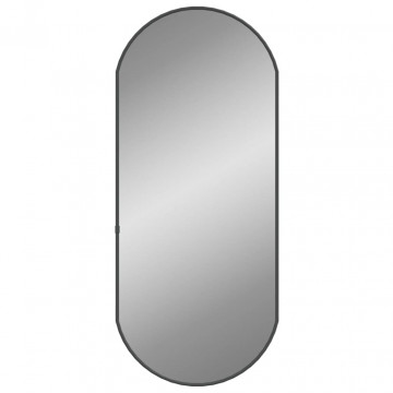 Oglindă de perete, negru, 70x30 cm, ovală - Img 2