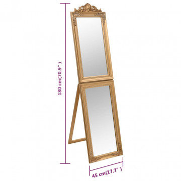 Oglindă de sine stătătoare, auriu, 45x180 cm - Img 6