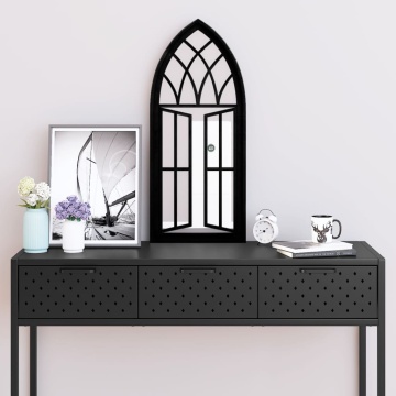 Oglindă,negru, 70x30 cm,fier, pentru utilizare în interior - Img 1