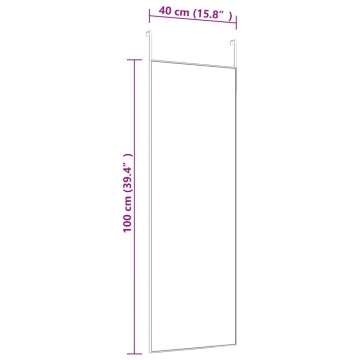 Oglindă pentru ușă, auriu, 40x100 cm, sticlă și aluminiu - Img 4