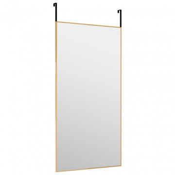 Oglindă pentru ușă, auriu, 40x80 cm, sticlă și aluminiu - Img 3