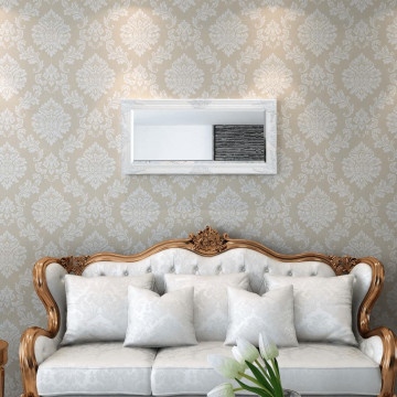 Oglindă verticală în stil baroc, 100 x 50 cm, alb - Img 2