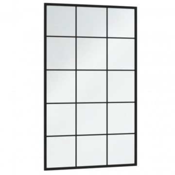 Oglinzi de perete, 2 buc., negru, 100x60 cm, metal - Img 4