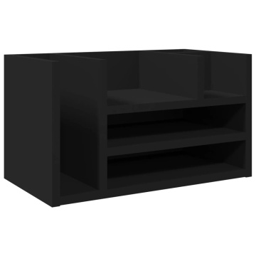 Organizator birou, negru, 44,5x24x25 cm lemn prelucrat - Img 2