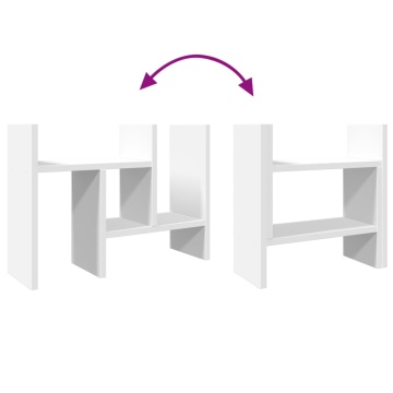 Organizator de birou, alb, 34,5x15,5x35,5 cm, lemn prelucrat - Img 7