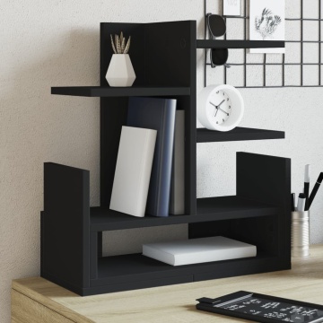 Organizator de birou, negru, 49x20x52,5 cm, lemn prelucrat - Img 1