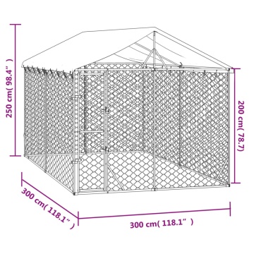 Padoc de exterior cu acoperiș argintiu 3x3x2,5m oțel galvanizat - Img 4