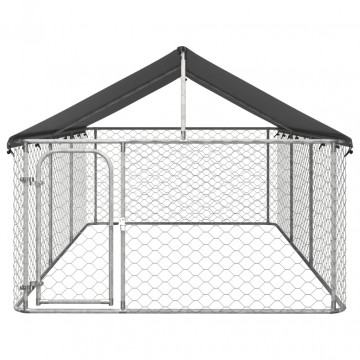 Padoc de exterior pentru câini, cu acoperiș, 400x200x150 cm - Img 2