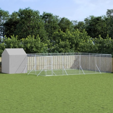 Padoc exterior cu acoperiș argintiu 10x6x2,5 m oțel galvanizat - Img 1