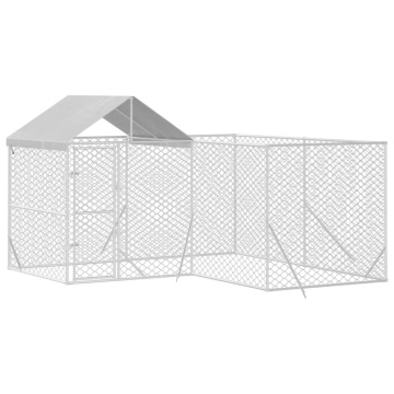 Padoc exterior cu acoperiș argintiu 4x4x2,5 m oțel galvanizat - Img 3