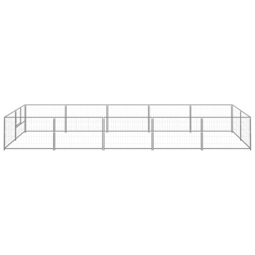 Padoc pentru câini, argintiu, 10 m², oțel - Img 2