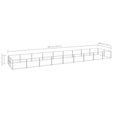 Padoc pentru câini, argintiu, 18 m², oțel - Img 5