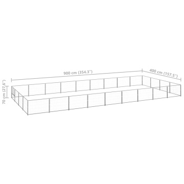 Padoc pentru câini, argintiu, 36 m², oțel - Img 5