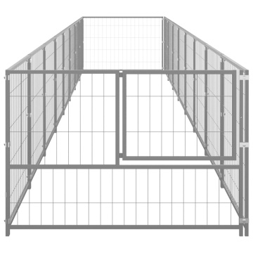 Padoc pentru câini, argintiu, 8 m², oțel - Img 3