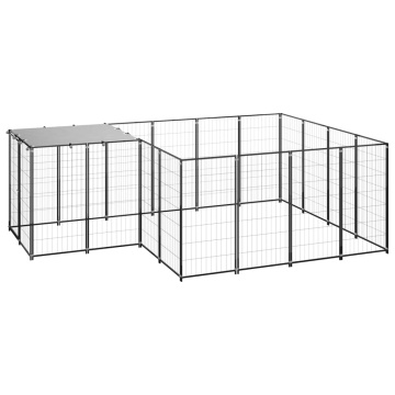 Padoc pentru câini, negru, 6,05 m², oțel - Img 1